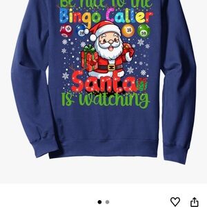 Santa Bingo Caller Blue Sweatshirt